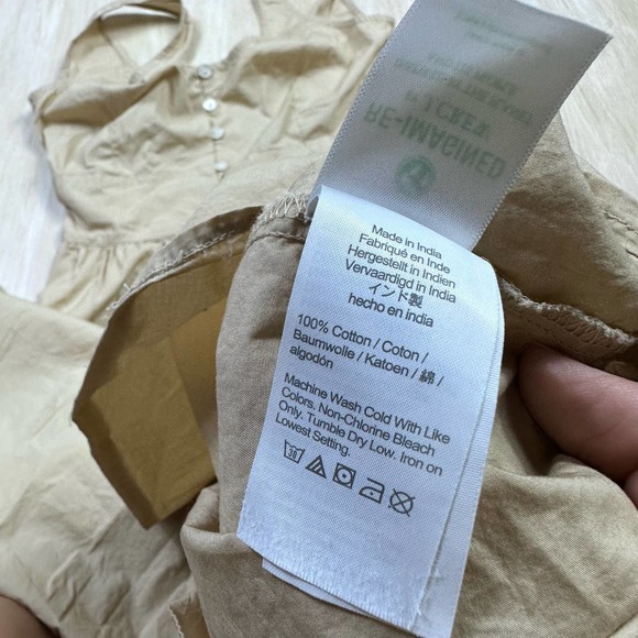 J Crew Tan Neutral Button Down Lagenlook Tank Shirt Casual Midi Dress Size 4 - Picture 14 of 16